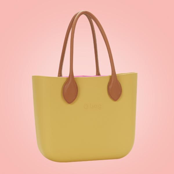 O Bag Tasche+braune lange Griffe+Beutel