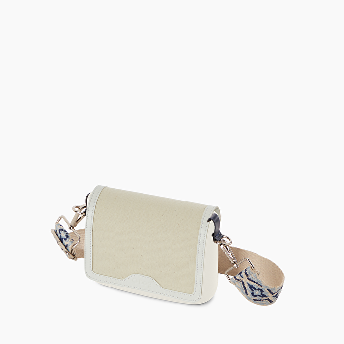 Luxury bag - Off-White bag in khaki, black with yellow shoulder strap and  silver metallic details