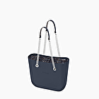 O bag blu navy con manici a catena