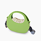 O bag oblò greenery with zigzag shoulder strap