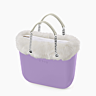 O bag mini lilla e bianco pelliccia