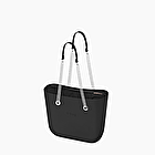 O bag black with chain handles