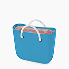 O bag mini in Aqua und Weiß Jalousette