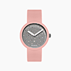 O clock Crystal in Grau und Puderrosa