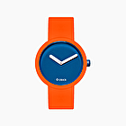 O clock tono sobre tono naranja y azul capri