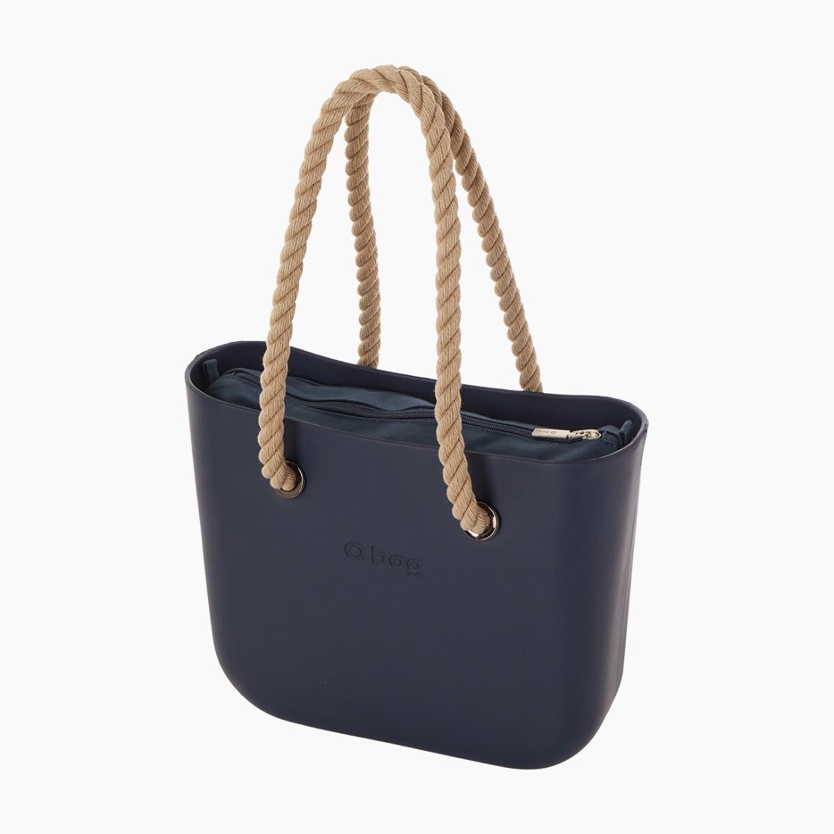 O bag mini blu navy e naturale